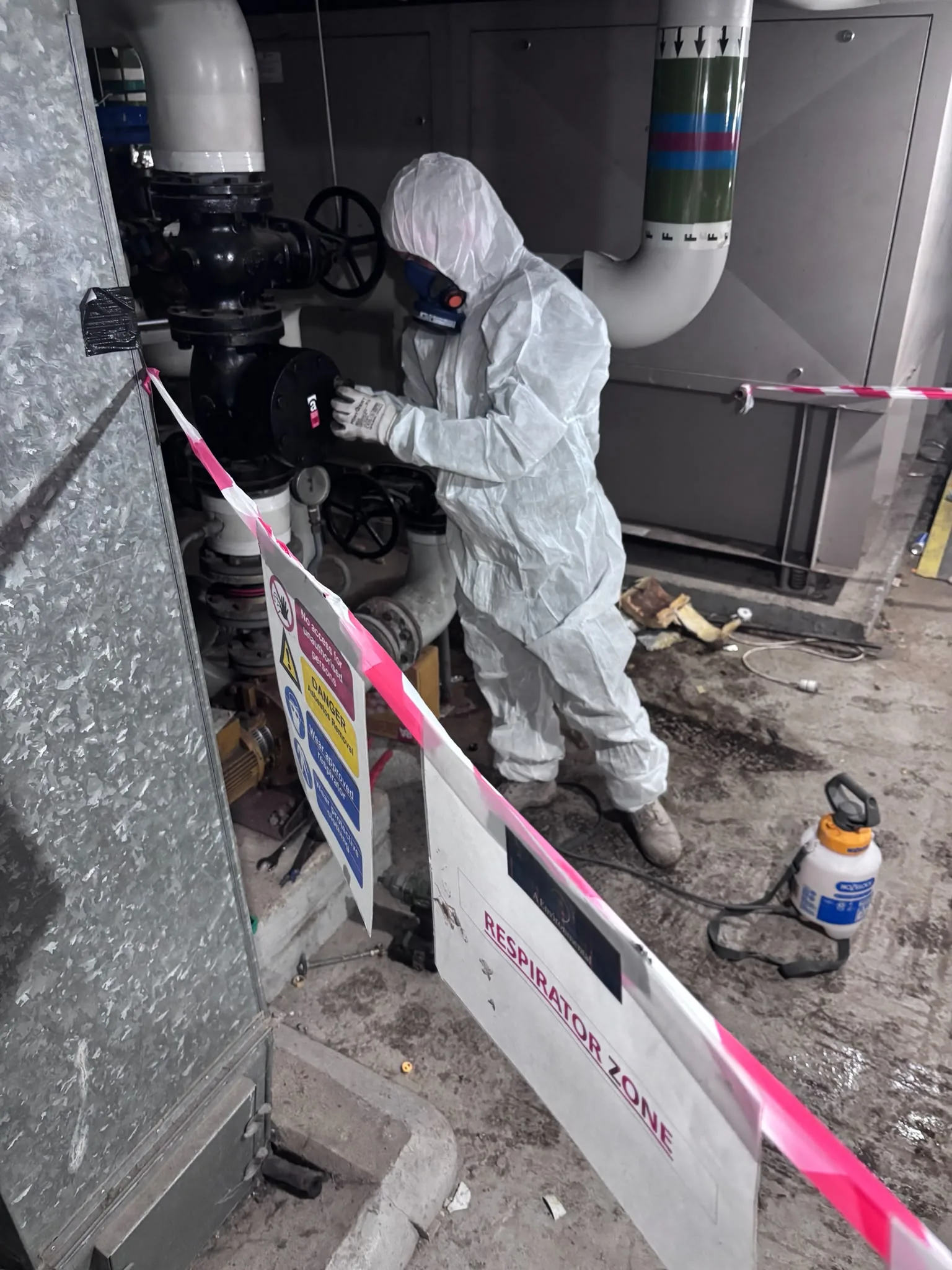 Asbestos artex removal from concrete soffit in Penge